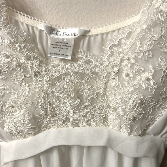 Vintage Bella Donna White Lace Pajama dress Chemise with Empire Waist - Picture 3 of 13
